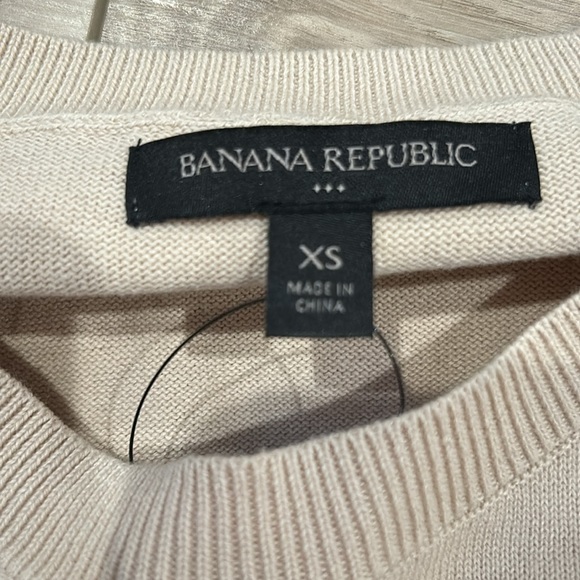 NWT Banana Republic Womens Sweater Cream Polka Dot Long Sleeve Lightweight - Picture 4 of 6